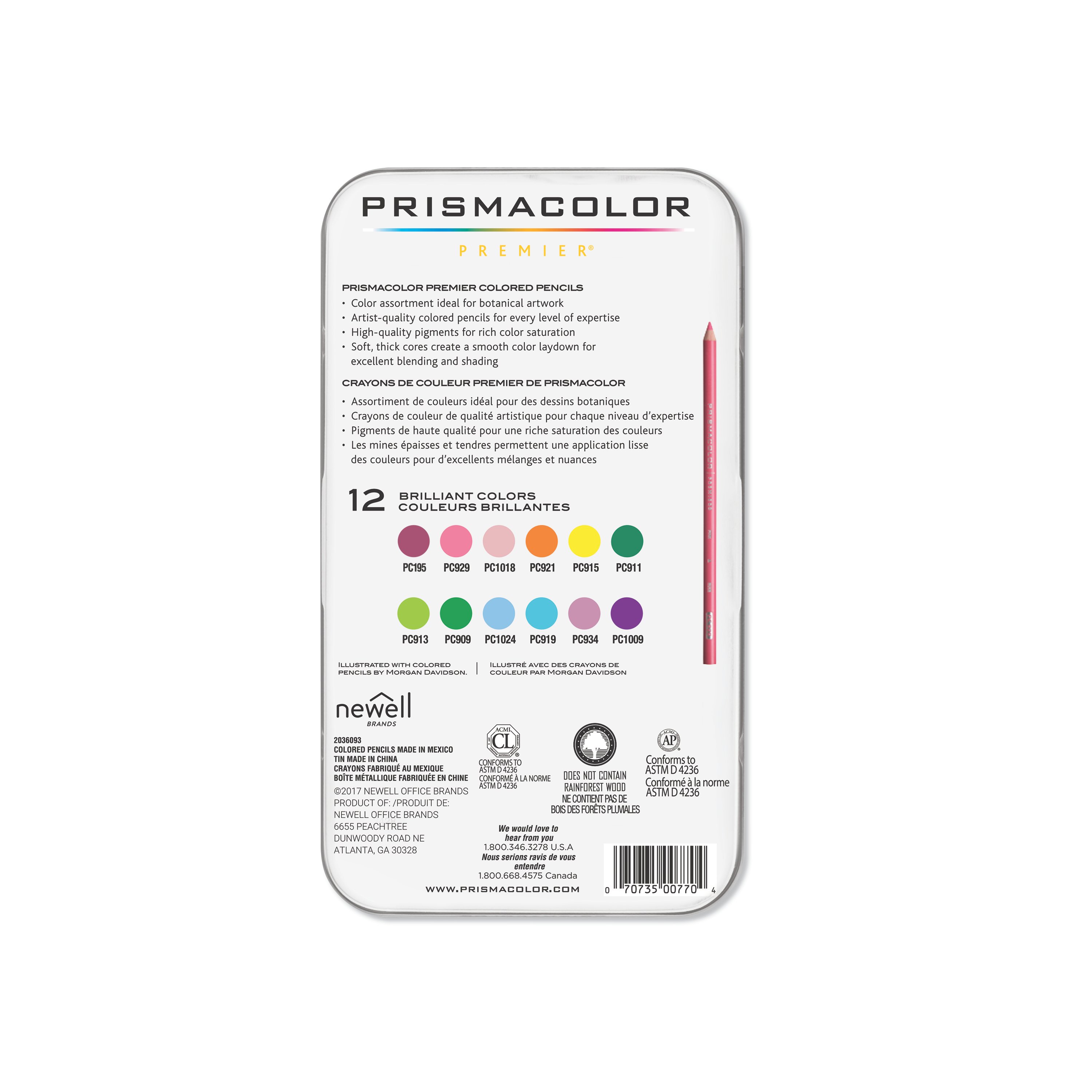 Prismacolor Premier Colored Pencils, Soft Core, Botanical Garden Set, 12  Count 