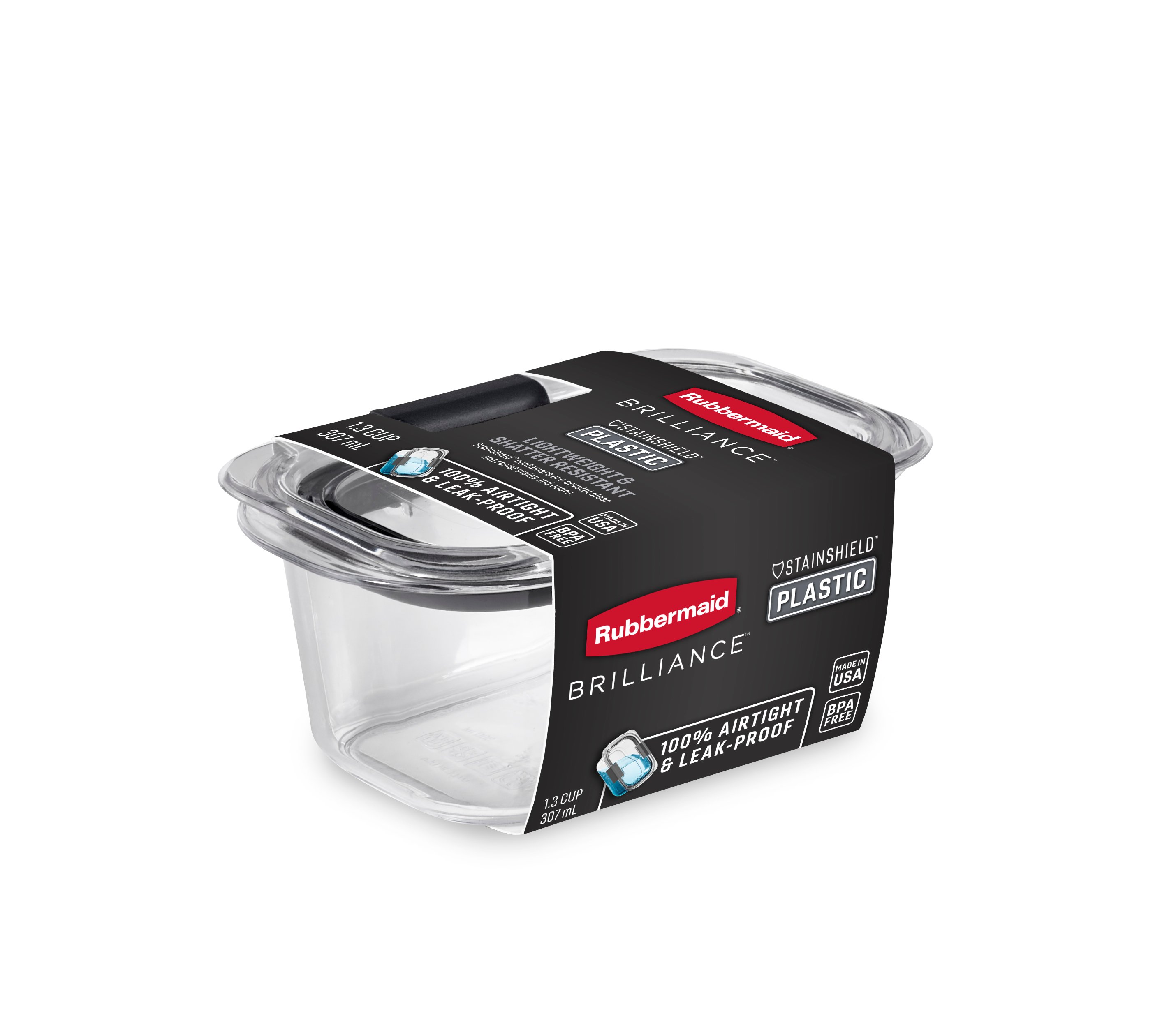Rubbermaid 1937648 3 Cup Clear Square Premier Storage Container with Lid