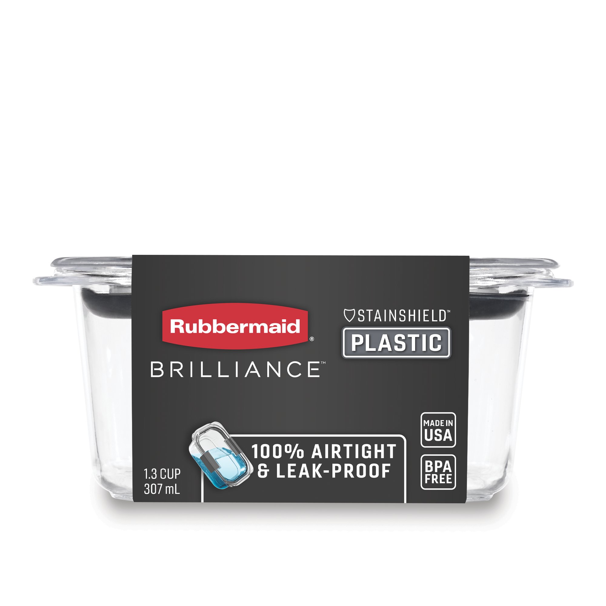 Rubbermaid® Brilliance Glass Rectangular Food Storage Container - Clear,  4.7 c - Baker's