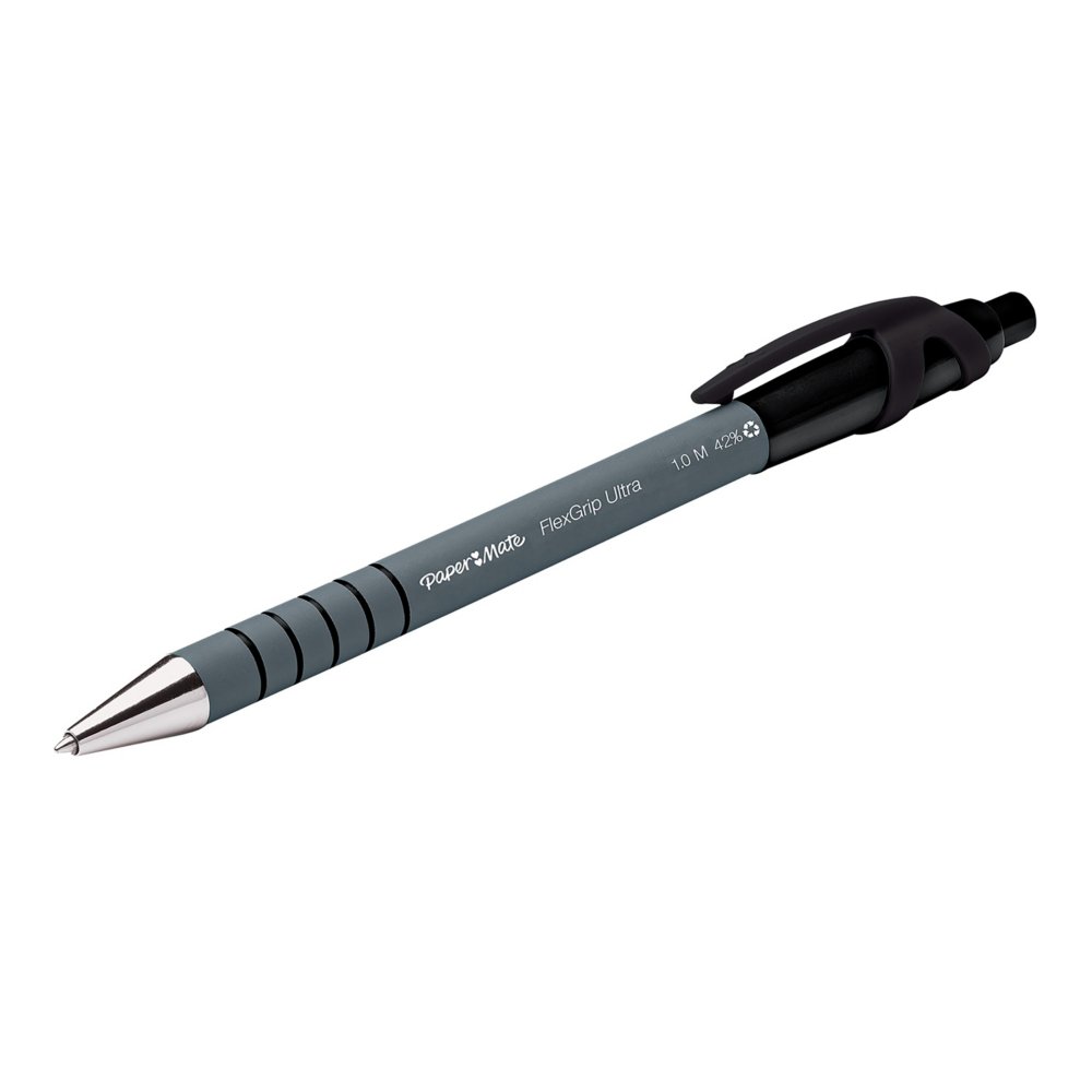 PAPER MATE Flexgrip Ultra stylo bille rétractable, pointe moyenne (1,0 mm), encre bleue
