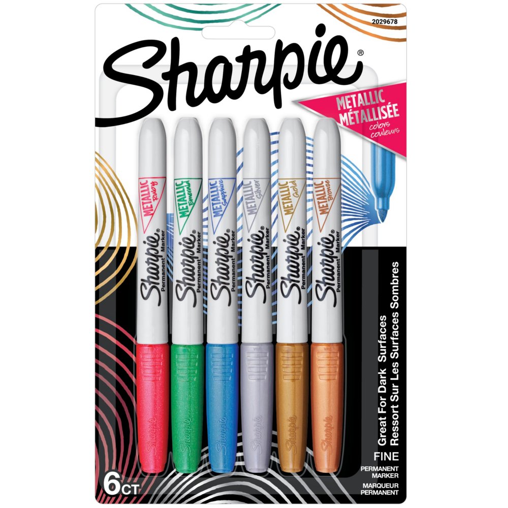 Silver 1 4 Count Metallic Permanent Markers Fine Point 