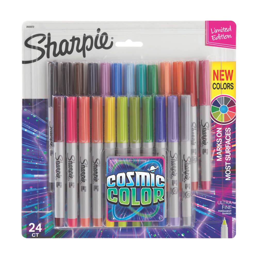 Sharpie Permanent Marker, Ultra-Fine Point, Assorted - 5 markers