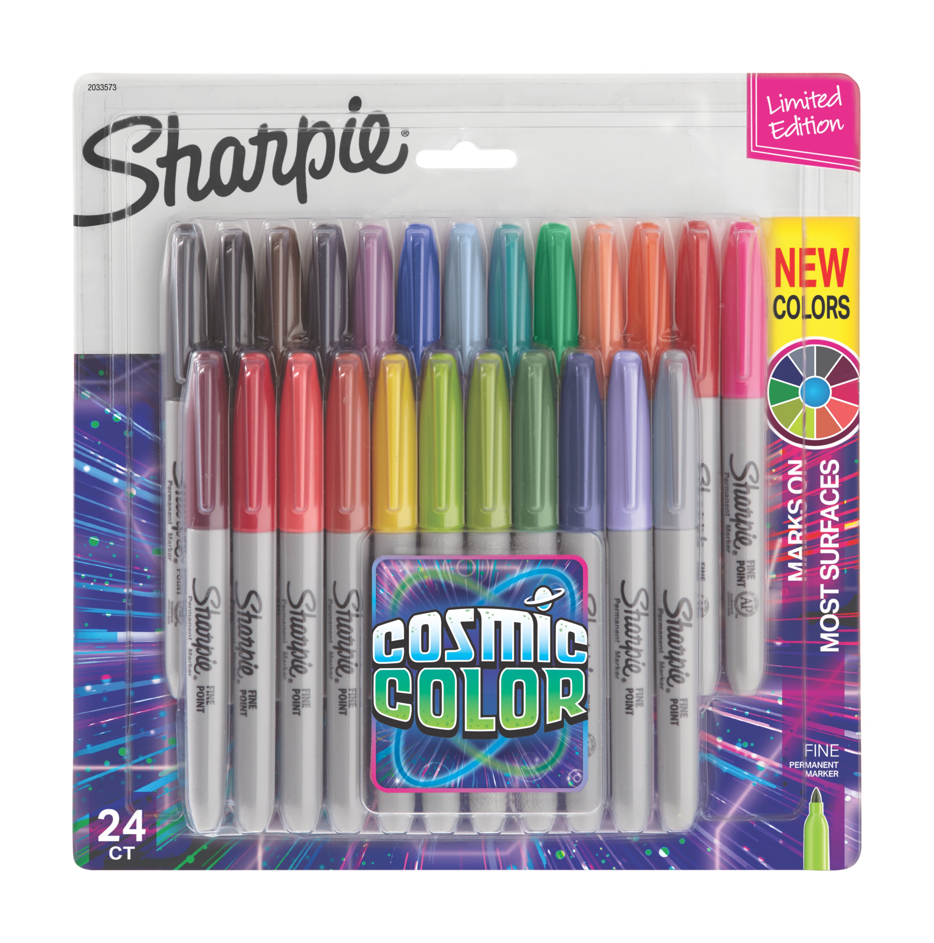 Sharpie Electro Pop Permanent Ultra Fine Point Markers, Assorted Colors - 24 count