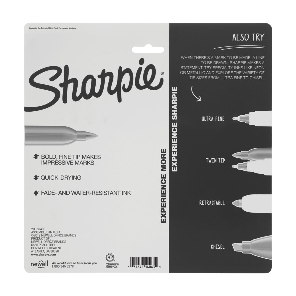 Sharpie Fine Point Permanent Marker Assorted 24/Set
