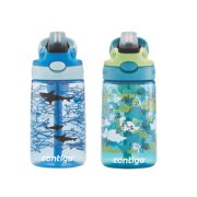 Contigo Aubrey Kids Cleanable Water Bottle with Silicone Straw and  Spill-Proof Lid, Dishwasher Safe, 14oz 2-Pack, Blue & Clouds