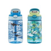 Contigo Kids Water Bottle, 14 oz with Autospout Technology Spill Proof,  Easy-Clean Lid Design Ages 3 Plus, Top Rack Dishwasher Safe Cotton Candy  Gummy Sharks 14oz Blue Sharks