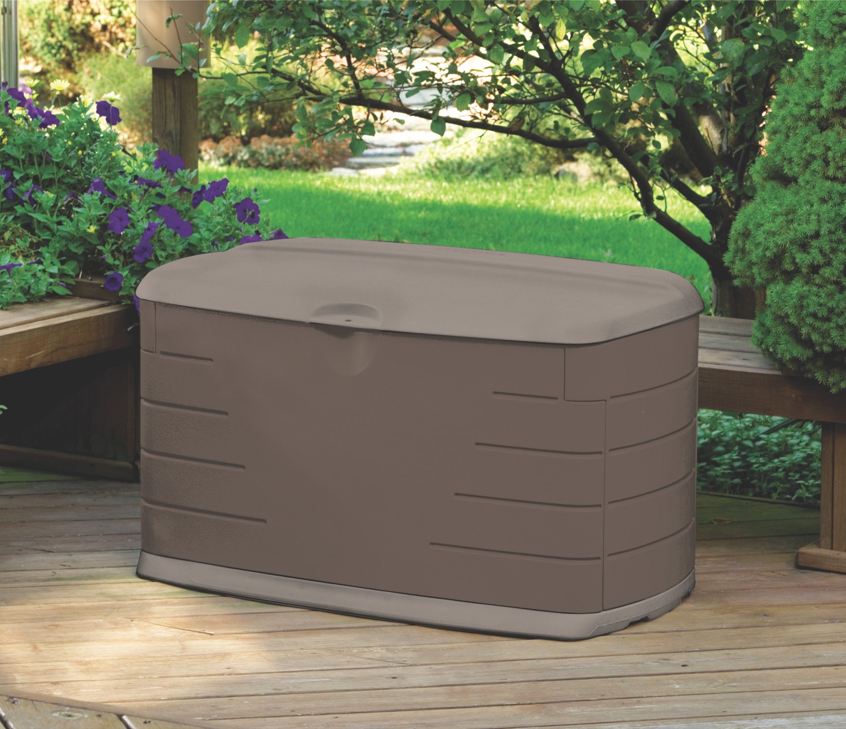 Rubbermaid Deck Box, Extra Large, 134 Gallon, Light Grey, 48lb, 58