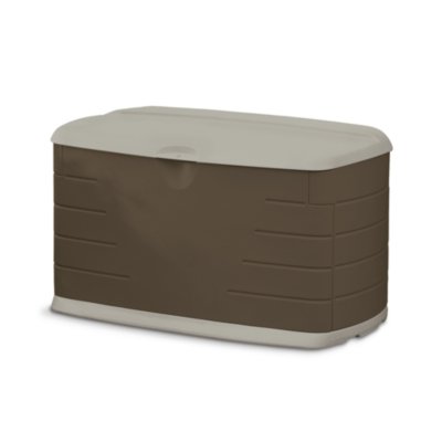 Rubbermaid Extra Large Resin Weather Resistant Outdoor Storage Deck Box,  120 Gal., Putty/Canteen Brown, for Garden/Backyard/Home/Pool