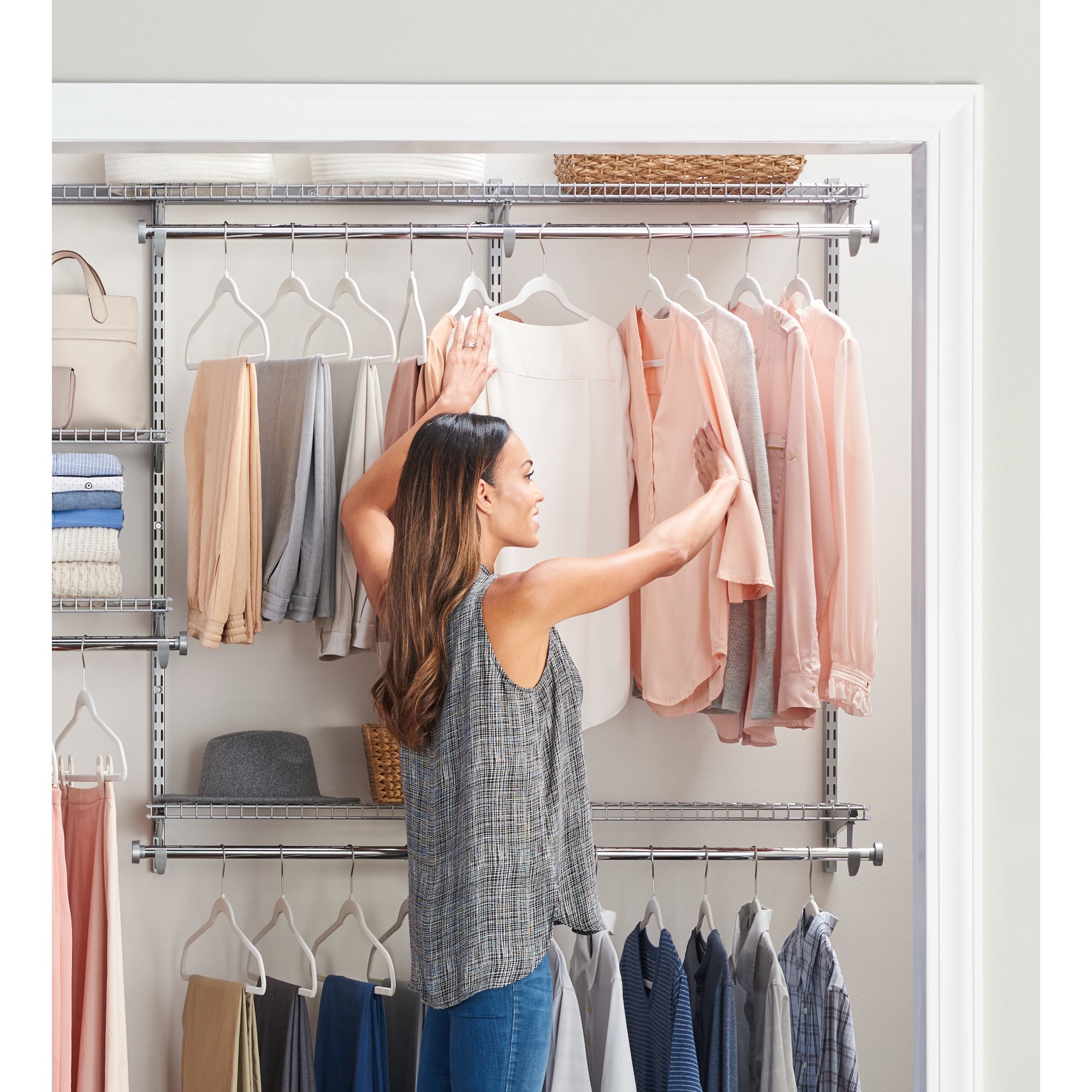 Rubbermaid closet rod hanger store