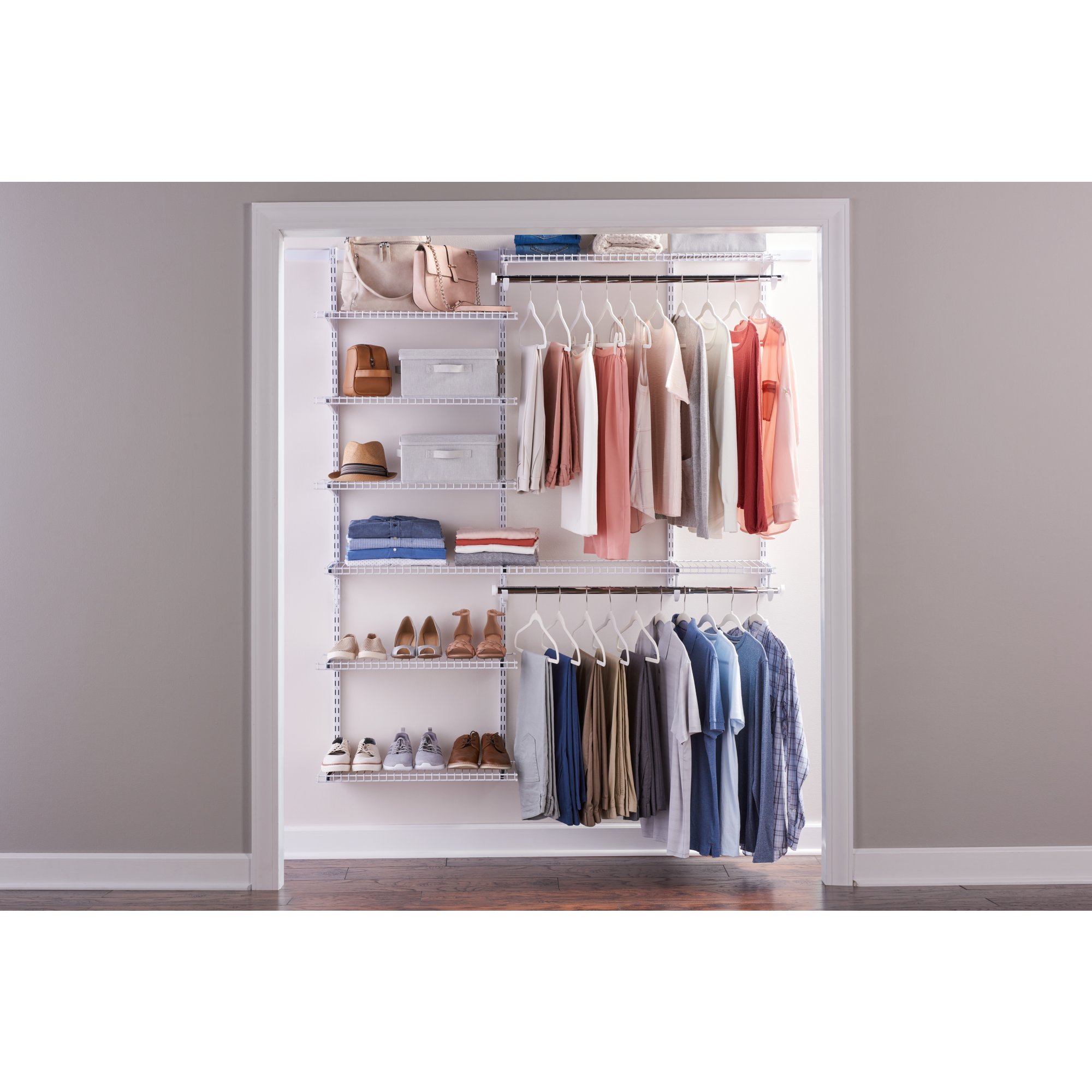 Rubbermaid FastTrack 3-ft to 6-ft x 12-in White Wire Closet Kit at