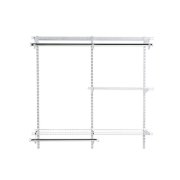 Rubbermaid closet organizing system with shelves and hanger bars image number 2