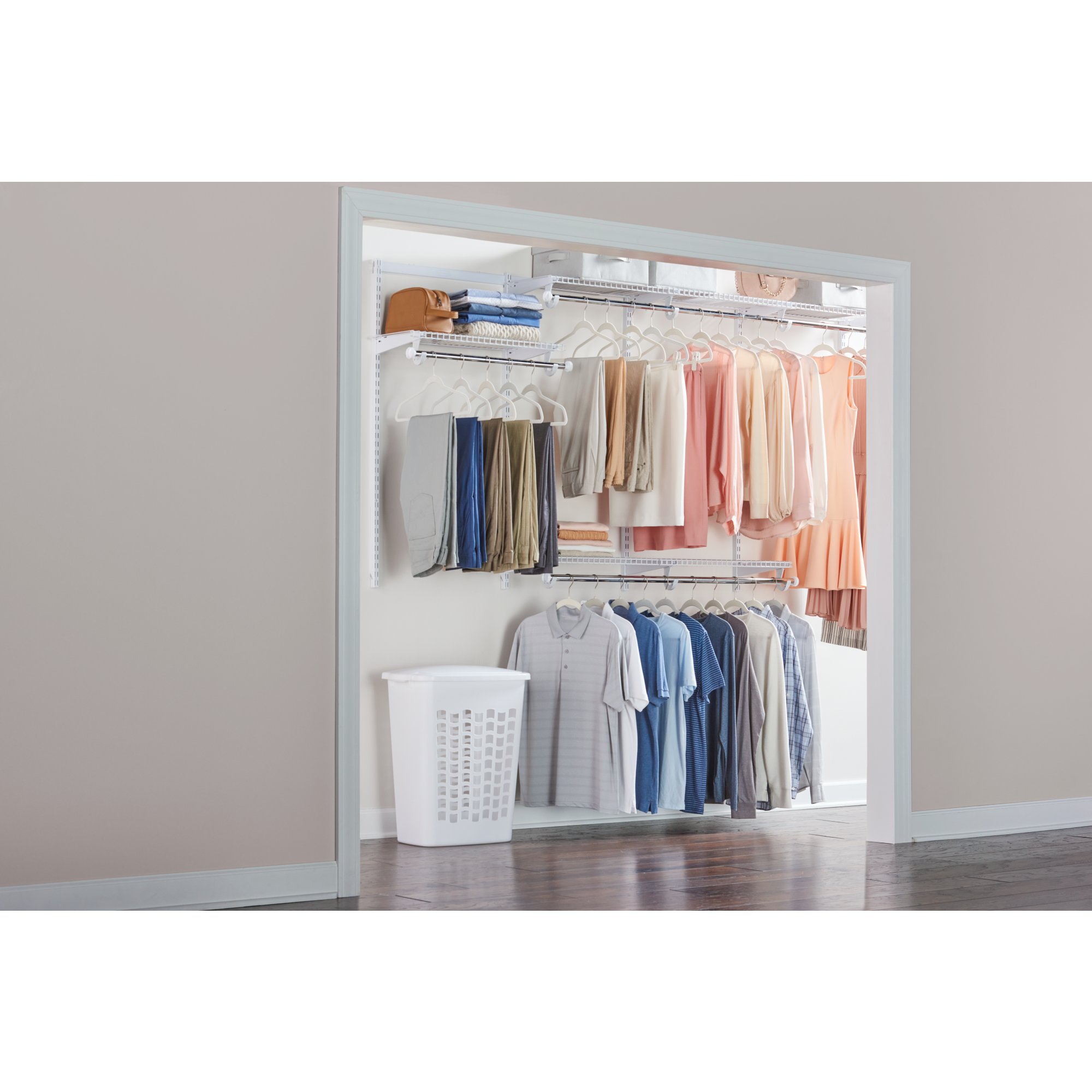 Rubbermaid FastTrack 6 to 10 Ft Wide White Wire Closet Configuration  Storage Kit