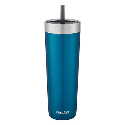 Luxe Stainless Steel Travel Tumbler with Spill-Proof Lid and Straw