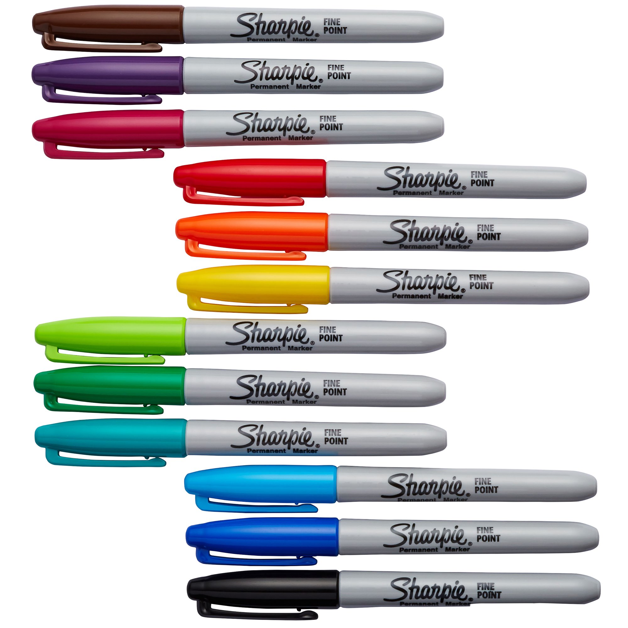 Sharpie Permanent Markers, Fine Point, Assorted Colors, Pack of 65