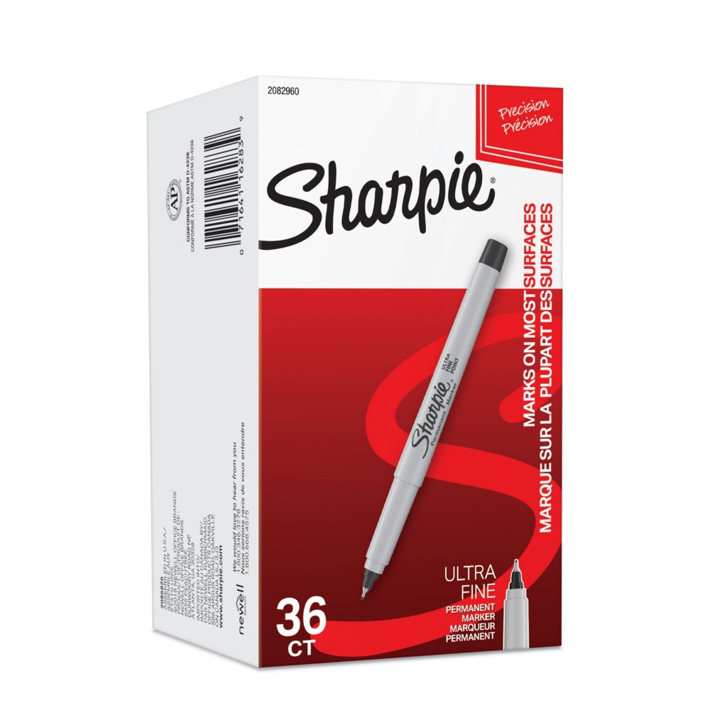 Sharpie Permanent Markers, Ultra Fine Point Black