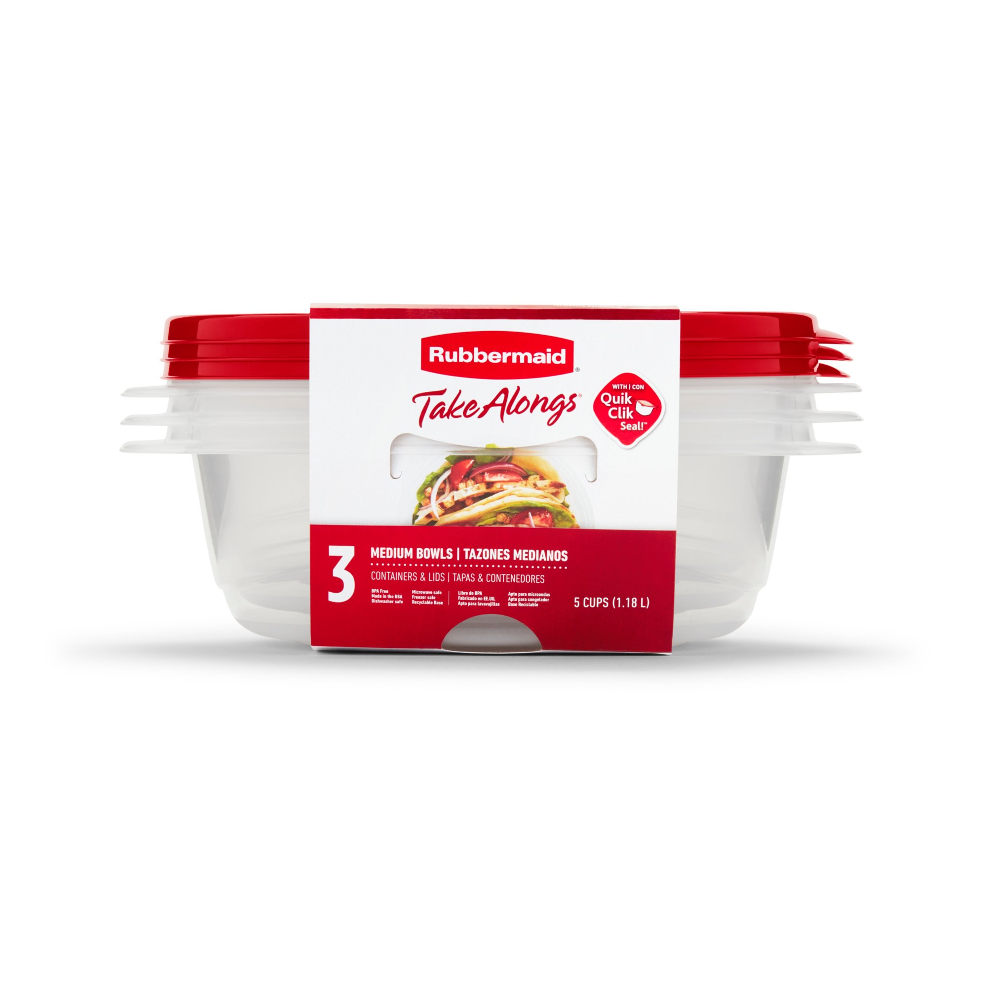 Rubbermaid Take Along Divided Snack Bowls, Chili Red, 2.2 Cup, 3-Count -  Bed Bath & Beyond - 21584821