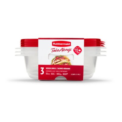 Rubbermaid TakeAlongs Toffee Nut 5.2 Cup Deep Squares Containers, 4-Pack