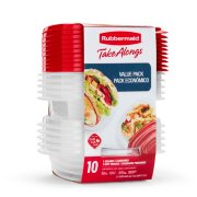 rubbermaid takealongs 10 squares value pack front side angle image number 1