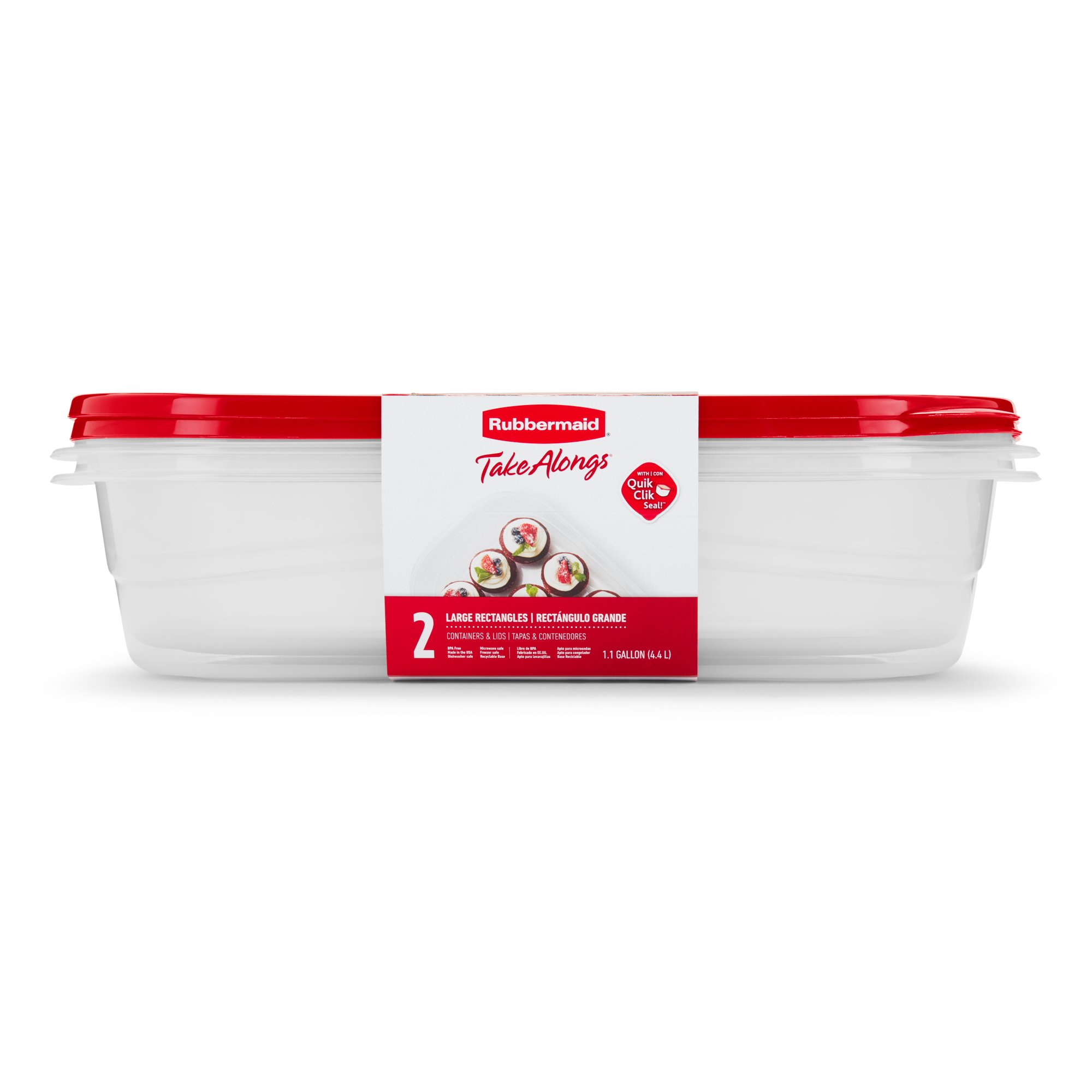 Rubbermaid Bronze TakeAlongs Large Rectangle Containers, 2-Pack