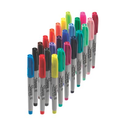 SHARPIE Color Burst Permanent Markers, Fine Point, Assorted Colors, 24 Count