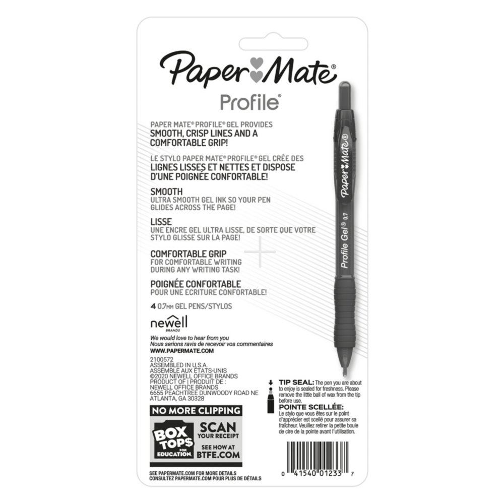 Paper Mate 2126543 Paper Mate Profile Gel Pens - 0.5 mm Pen Point Size -  Red Gel-based Ink - 1 Dozen