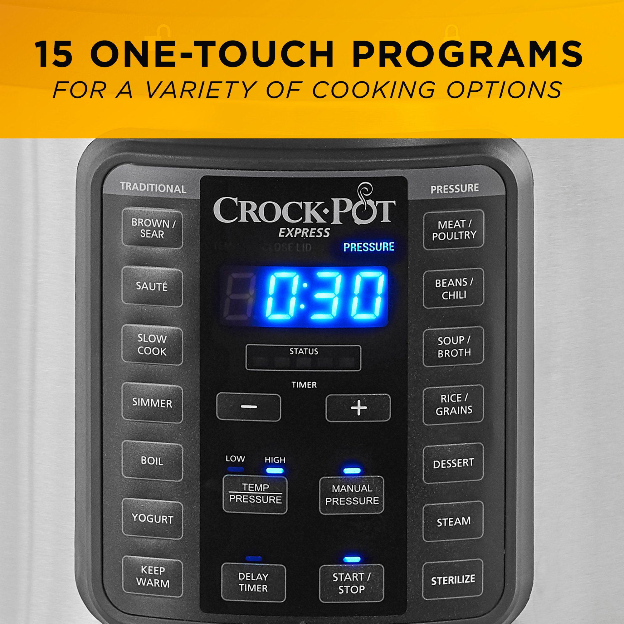 Crock-Pot® 10-Qt. Express Crock Multi-Cooker with Easy Release Steam Dial,  Stainless Steel