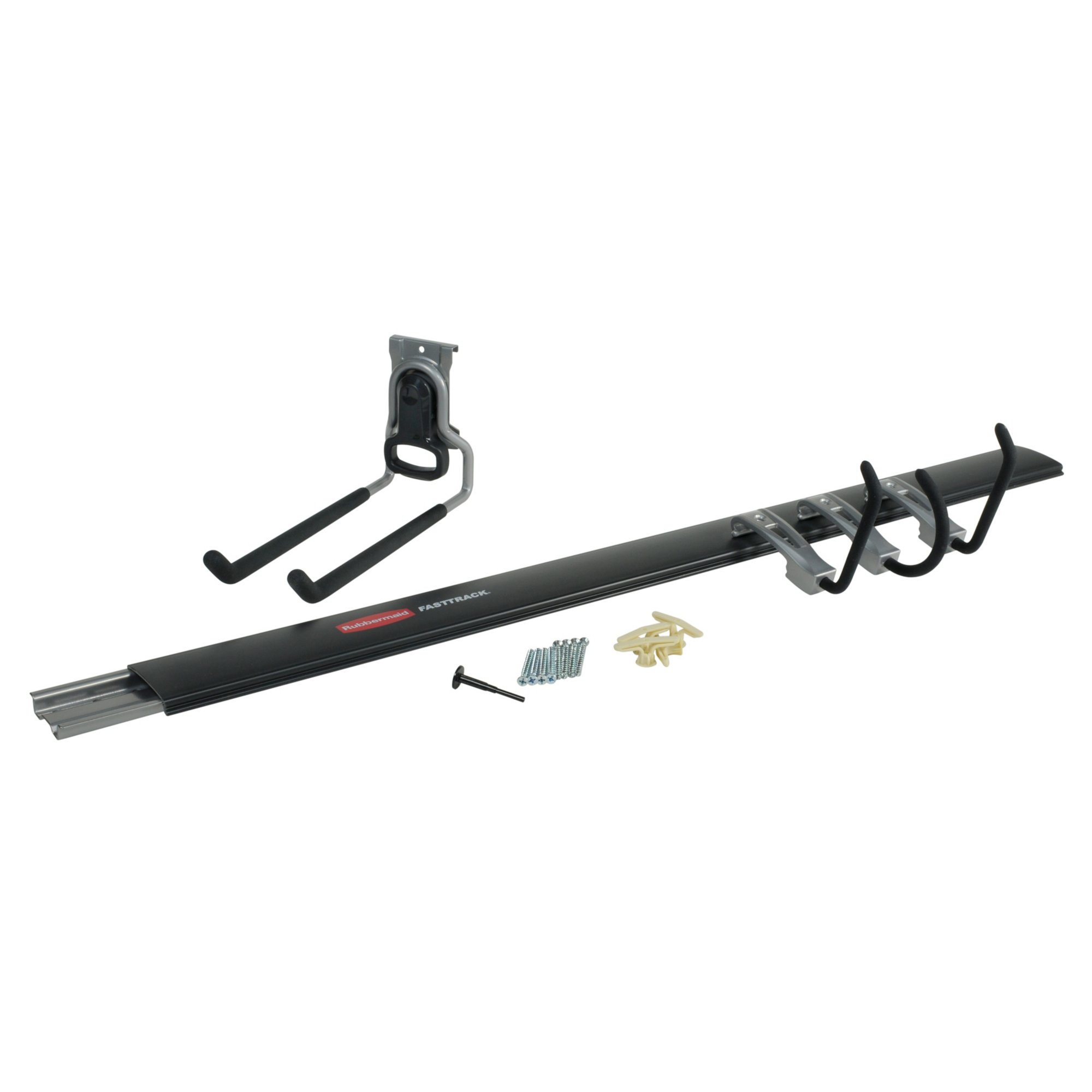 Rubbermaid 1784975-OB1 FastTrack Garage Storage Hang Rail and Hooks Bundle (25-Piece)