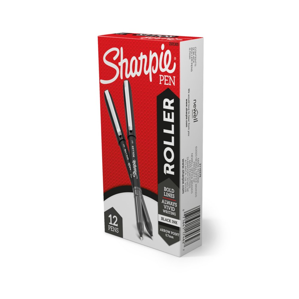 Sharpie Rollerball Pen, Needle Point Precision Pen, Black Ink, 8/Pack  (2116307)