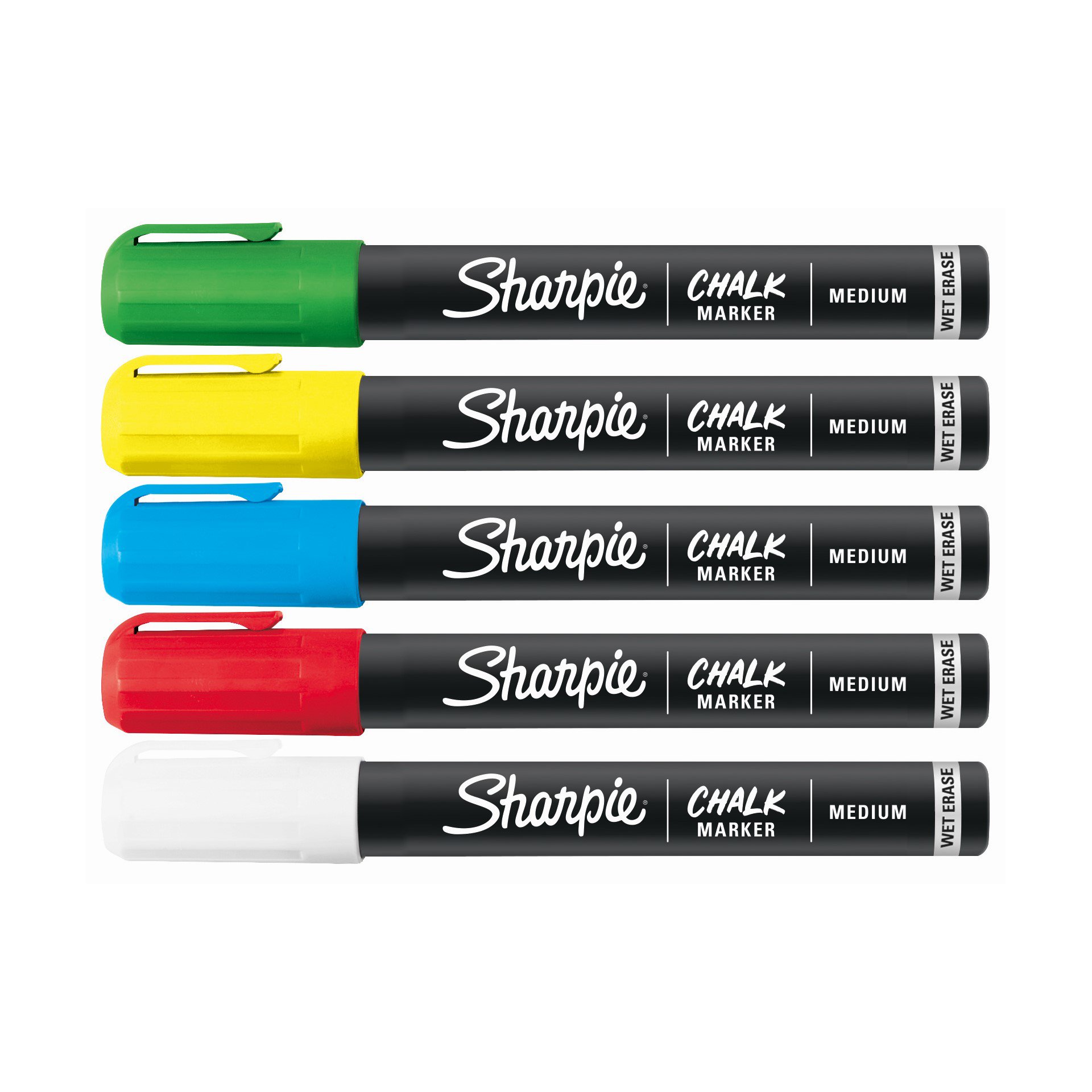 SHARPIE CHALK Stylos marqueurs craie effaçables à l'eau pointe medium  Couleurs vives et opaques lot de 5 - La Poste