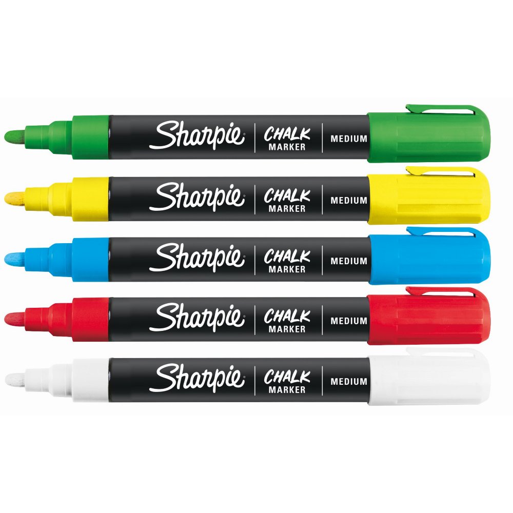 Sharpie Chalk 8 Count Wet Erase Chalk Marker Set, Medium Bright Opaque  Colors