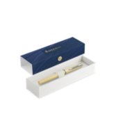 A capped Allure pen with chrome trim in a gift box. image number 3