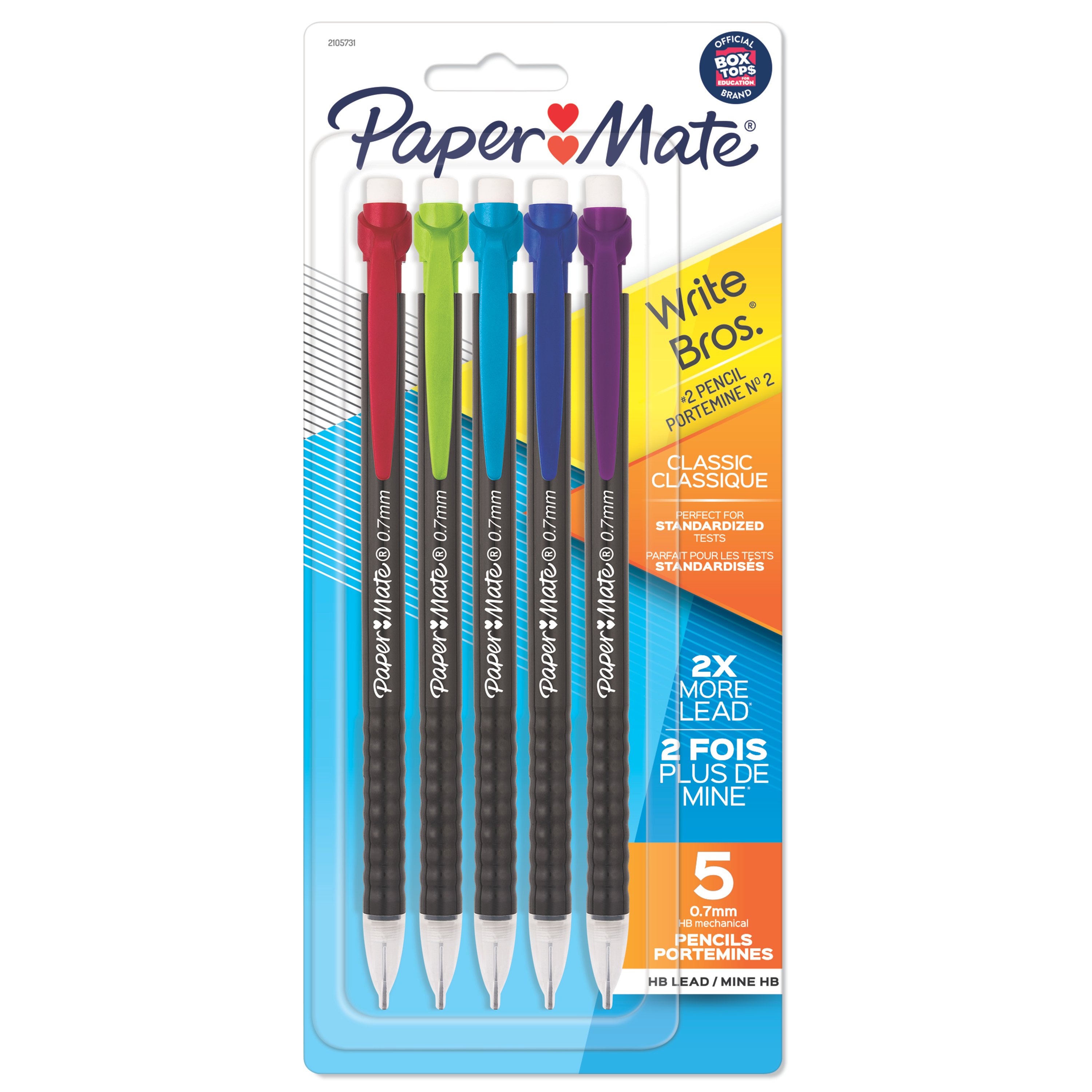 Paper Mate Write Bros. Classic Mechanical Pencils, 0.7mm, HB #2 lead ...