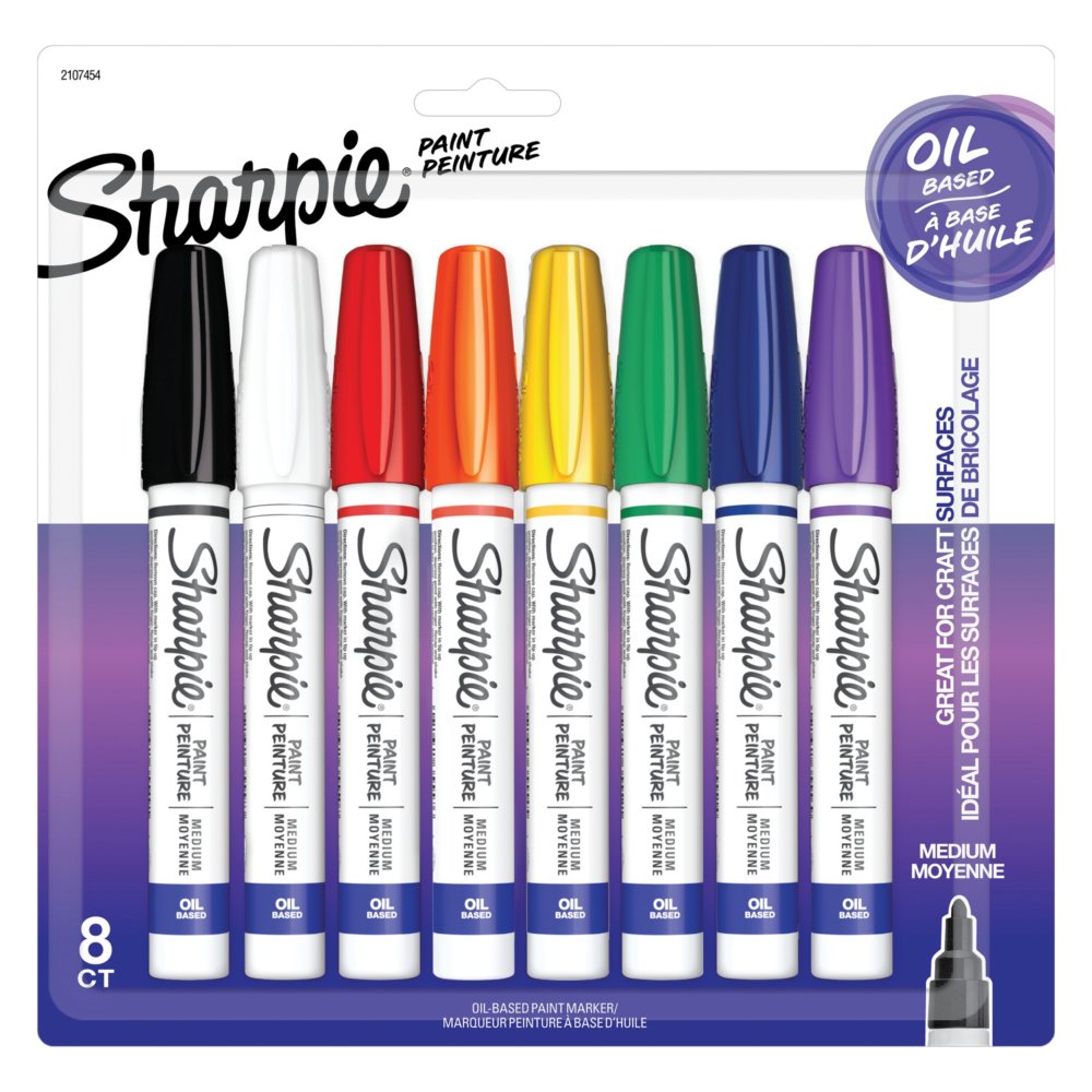 Sharpie Oil Based Paint Markers Black, 2 Sets of All 4 Sizes