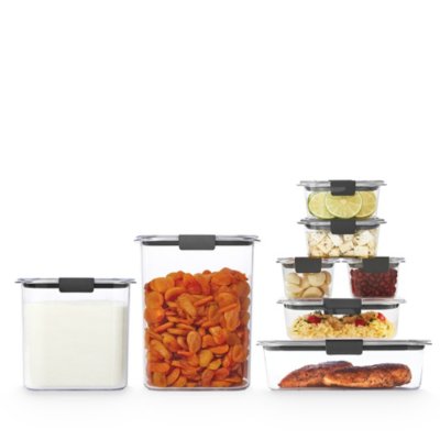 Rubbermaid Brilliance BPA Free Food Storage Containers with Lids, Airtight,  for Kitchen and Pantry Organization, New Set of 10 w/ Scoops
