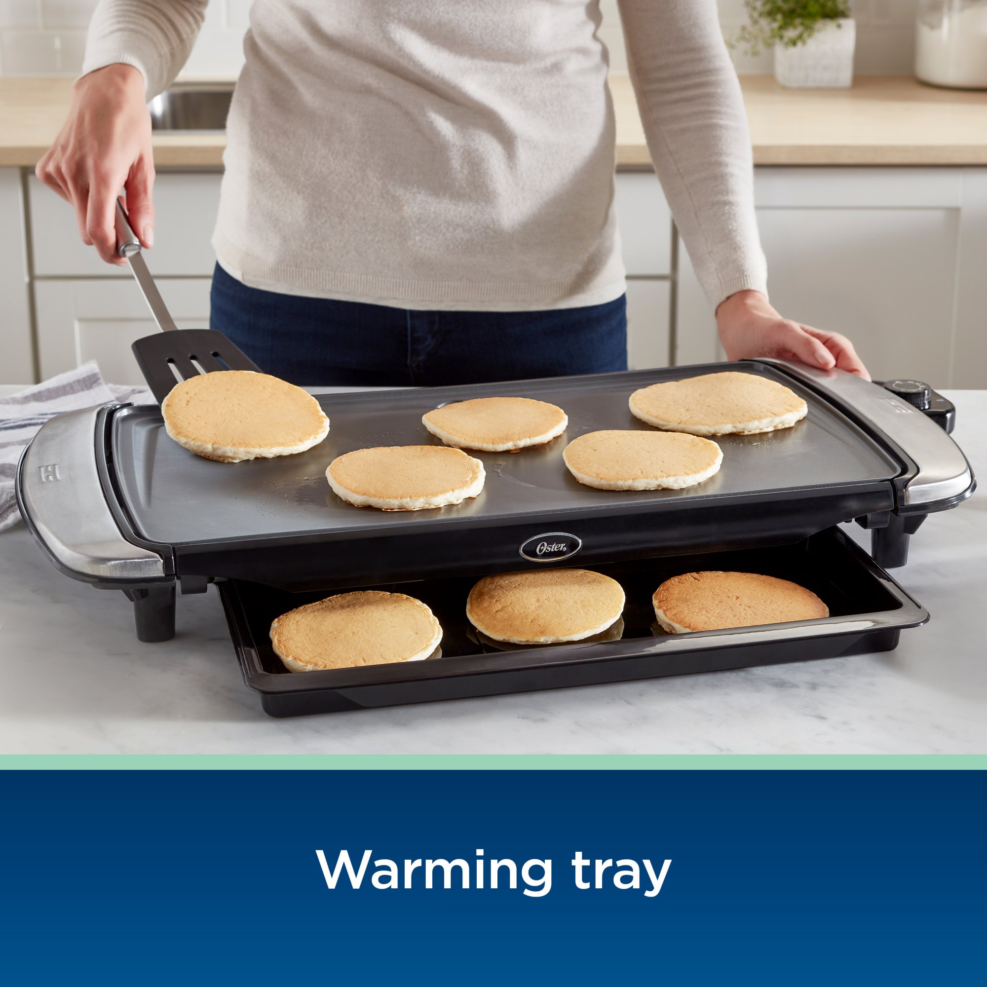 3-In-1 Electric Griddle Durable Non-Stick with Removable Tray Kitchen