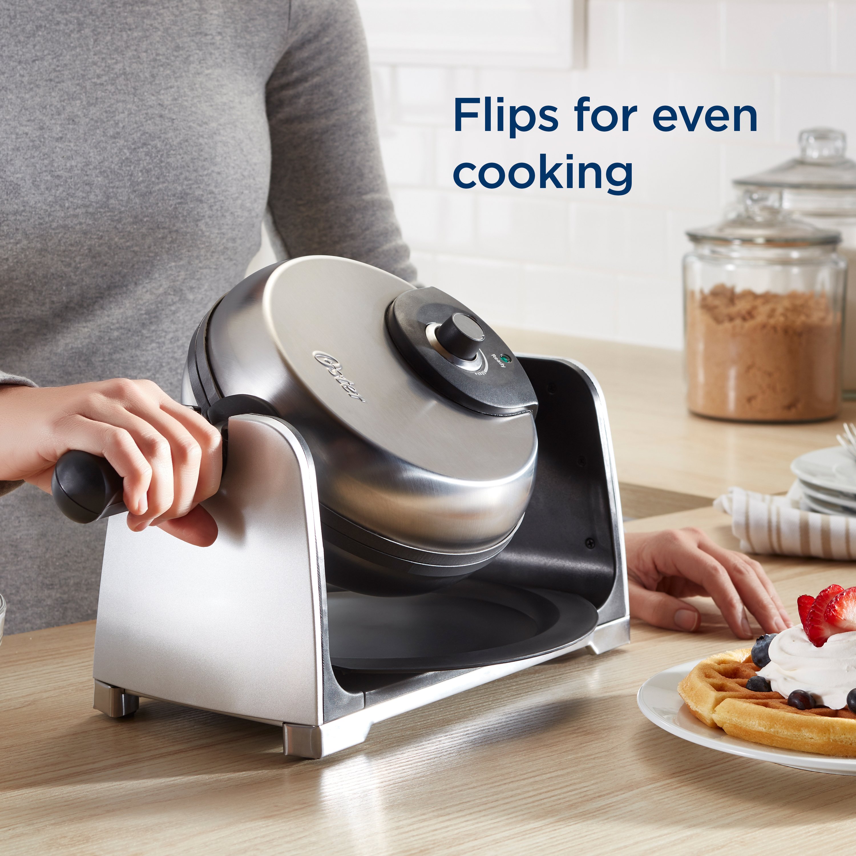 5 Dual Nonstick Rotating Flip Waffle Maker