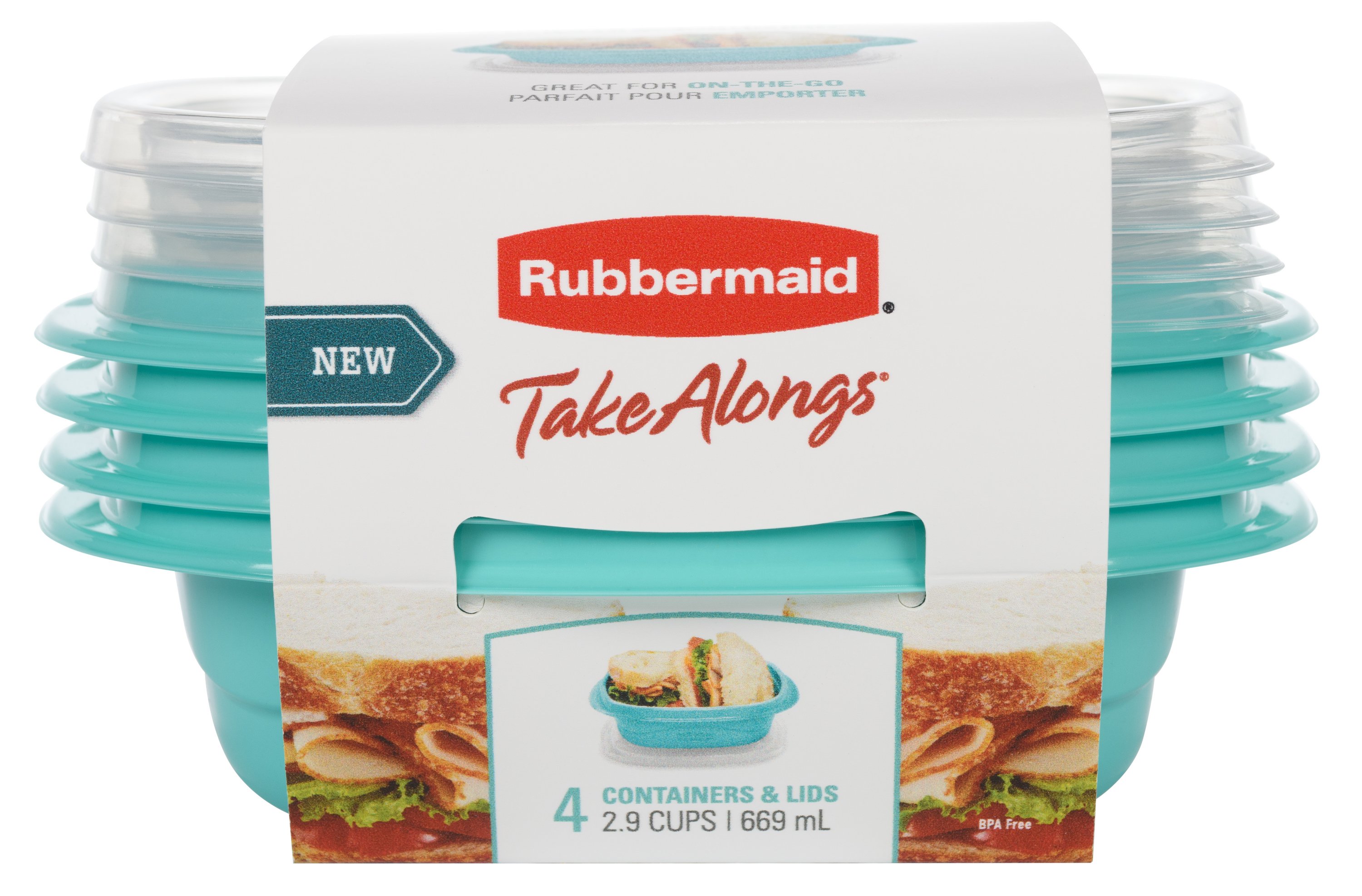 Rubbermaid Take Alongs Squares, Containers & Lids, 2.9 Cups, Food Storage  Containers