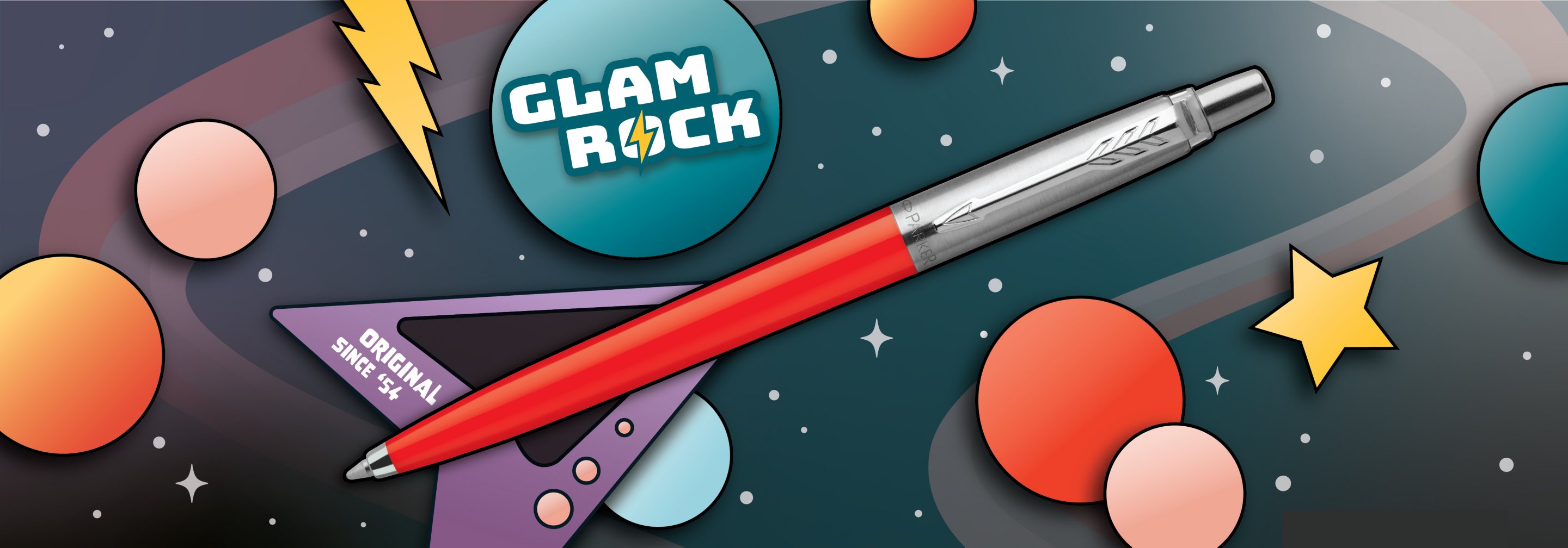 ballpoint pen inspired by glam rock