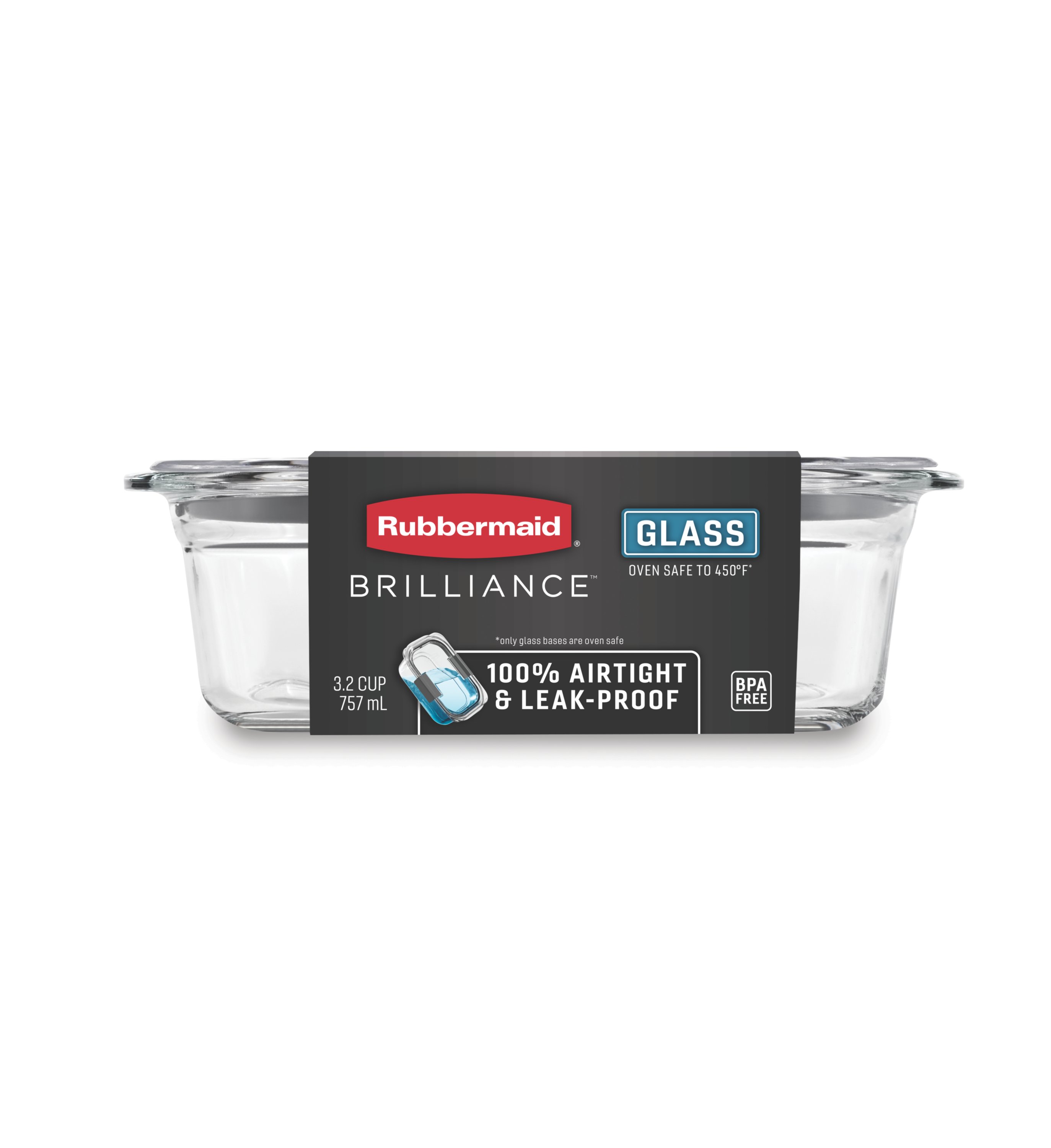 Rubbermaid® Brilliance Glass Storage Container, 3.2 c - Pick 'n Save