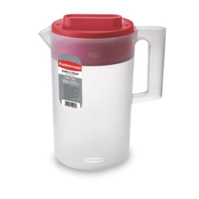 Rubbermaid Simply Pour Pitcher - Clear/Red, 1 gal - Gerbes Super Markets