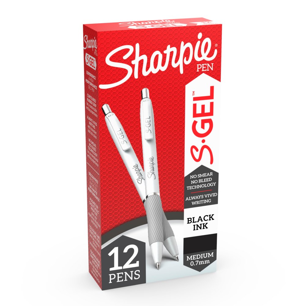 SHARPIE S-Gel, Gel Pens, Medium Point (0.7mm), Blue Ink Gel Pen, 12 Count