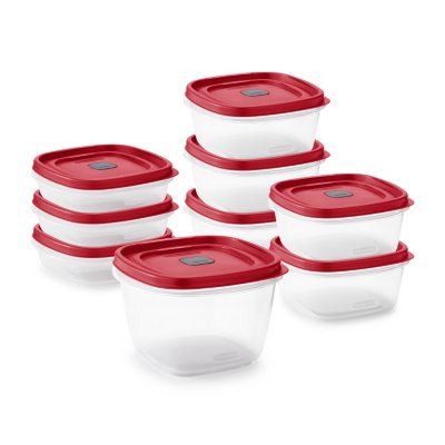 Rubbermaid 60-piece Easy Find Lid Food Storage Container Set, Red