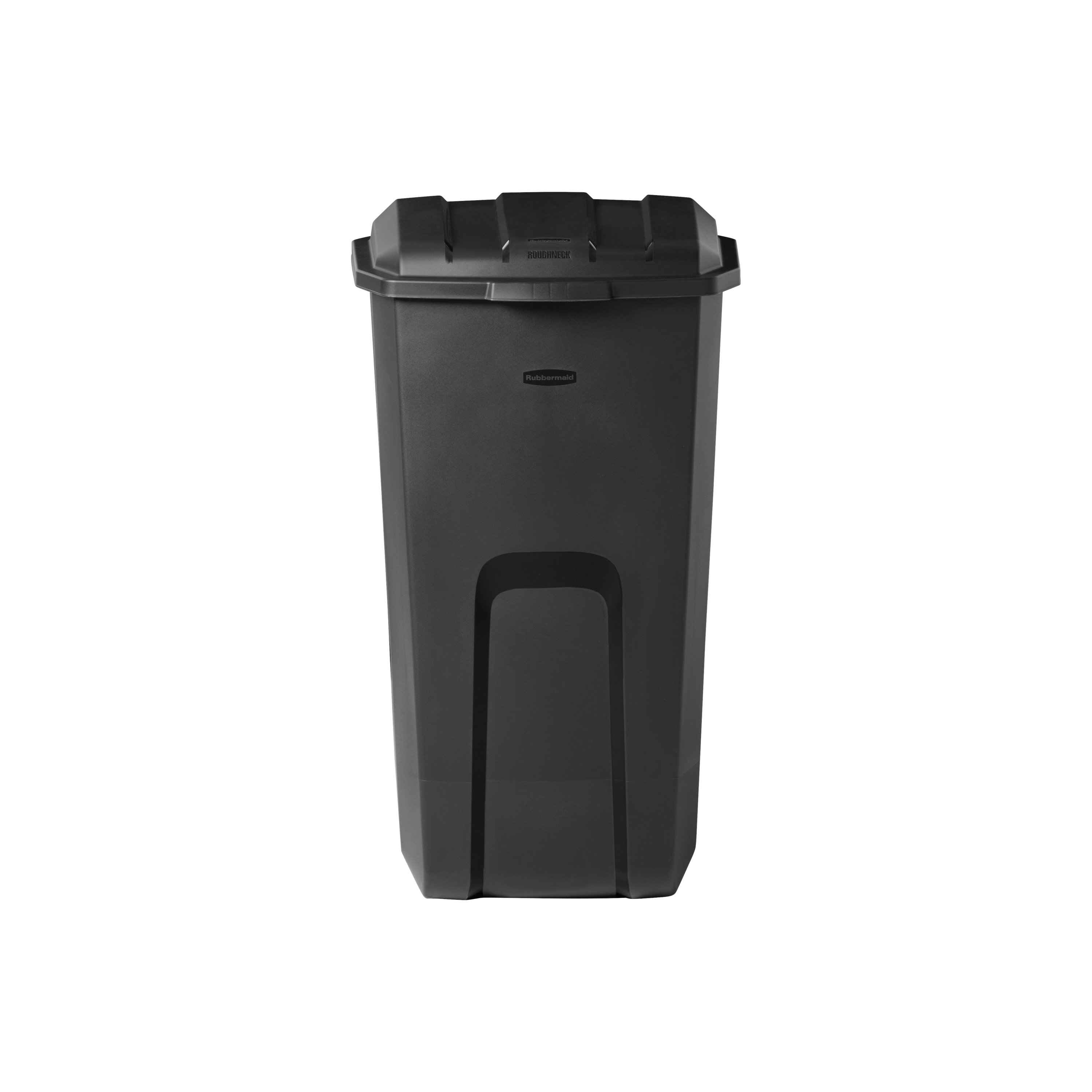 Roughneck 45 Gal. Black Wheeled Vented Trash Can with Lid