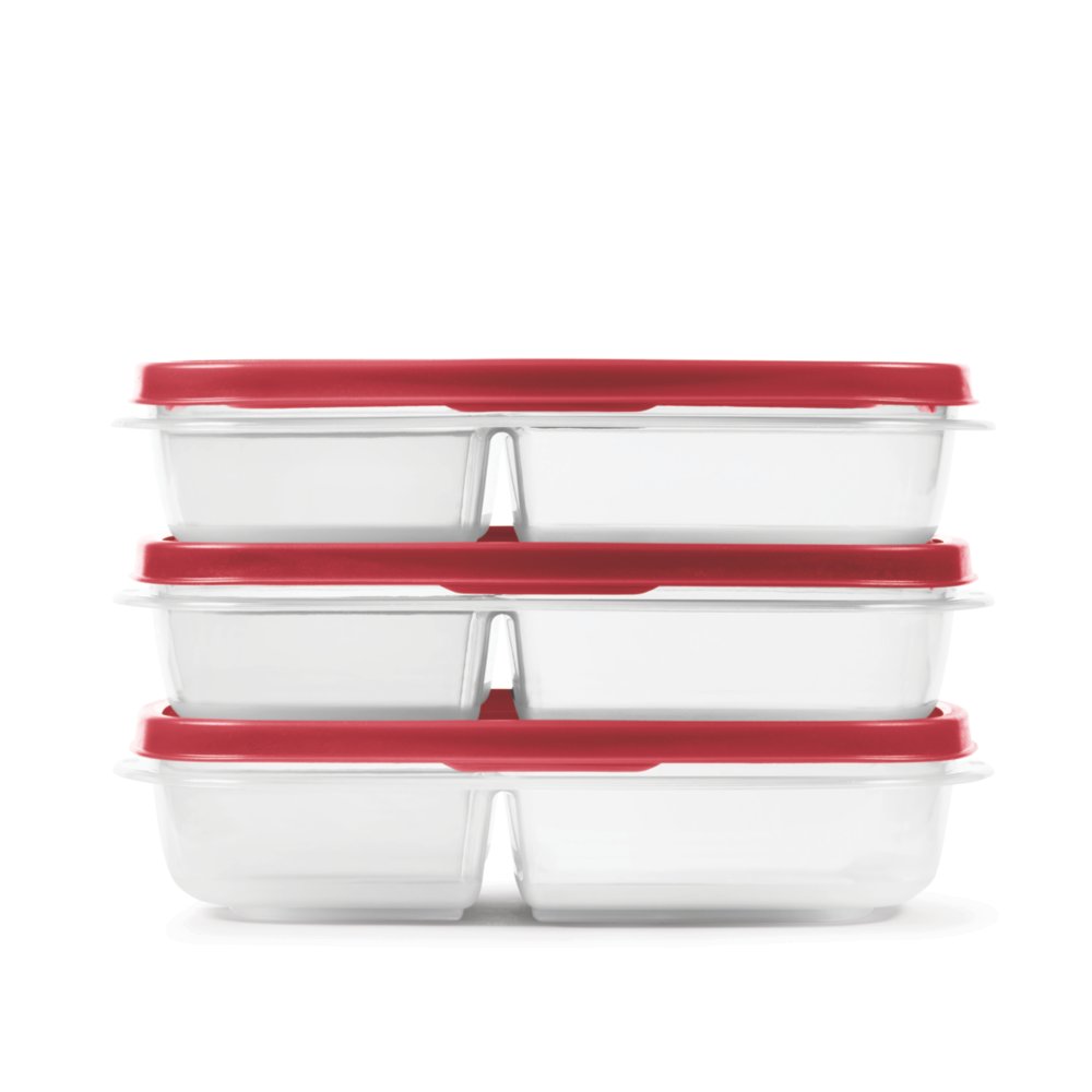 Rubbermaid Containers + Lids, Meal Prep, Divided Rectangles 5 Ea, Food  Storage Containers