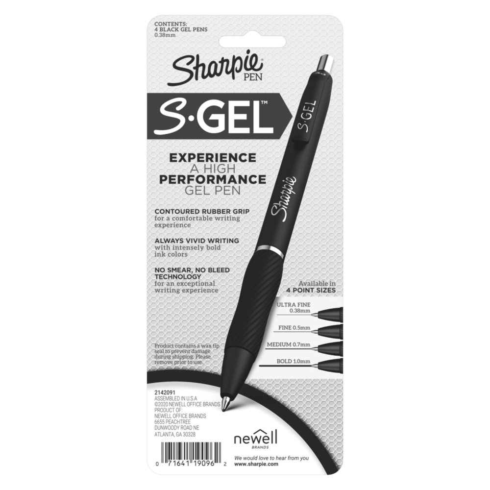 Sharpie S-Gel Pens Won't Bleed or Smear