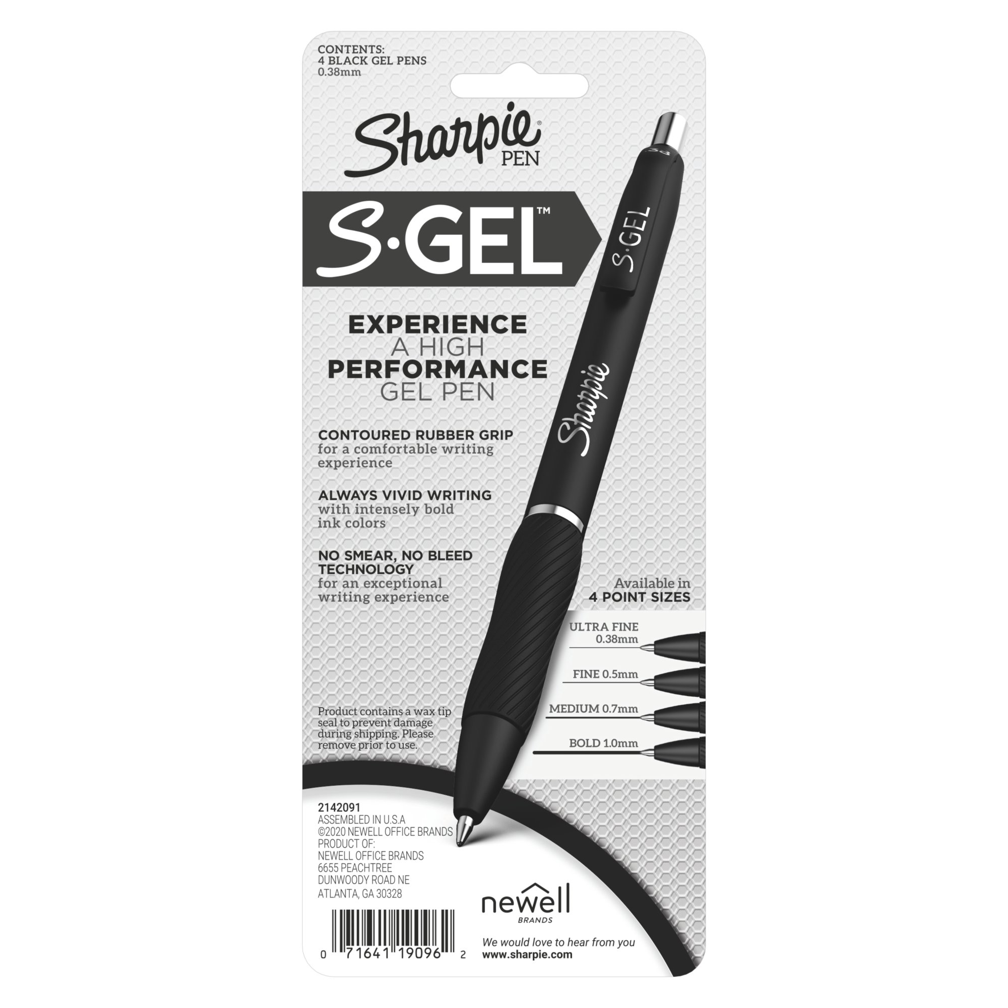 Sharpie S-Gel, Gel Pens, Medium Point (0.7mm), Frost Blue Body, Black Gel  Ink Pens, 4 Per Pack, 3 Packs