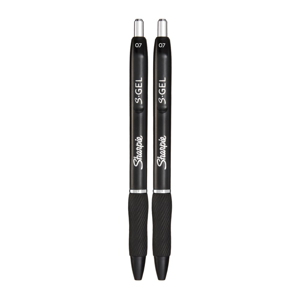 Sharpie S-Gel Pens - 0.7 mm Pen Point Size - Black Gel-based Ink - Black  Barrel - 2 / Pack - Thomas Business Center Inc