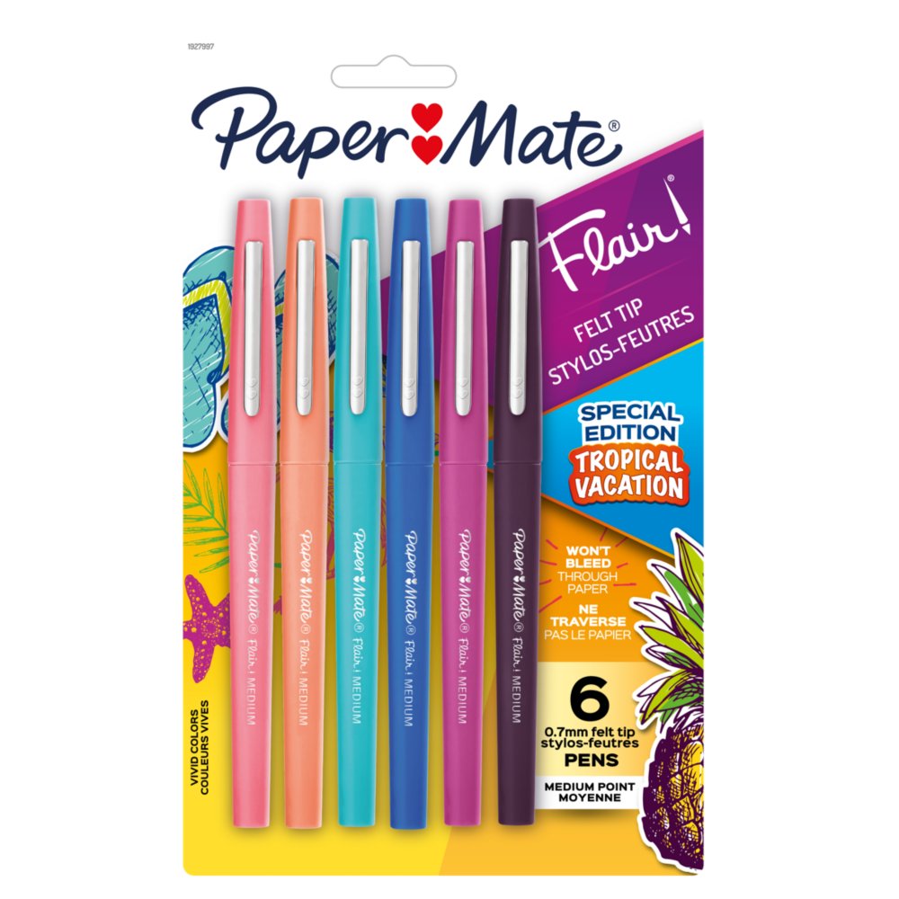 Paper Mate Flair Felt Tip Pen Set, 0.7mm, 12 Count, Size: Assorted