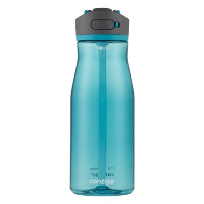 Contigo Wells Plastic Filter Water Bottle with Leak-Proof Straw Lid and  Replacement Filter, Reusable 24oz Water Bottle with Carbon Fiber Filter for