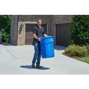 man carrying recycling bin image number 6